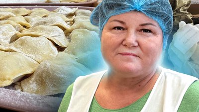 Колаж Яни Тітуренко десятки кілограмів вареників для ЗСУ