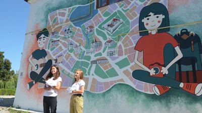 На Тернопільщині волонтери створили туристичний мурал На Тернопільщині волонтери створили туристичний мурал
