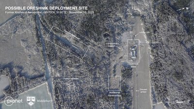 Розташування Орєшніка в Білорусі