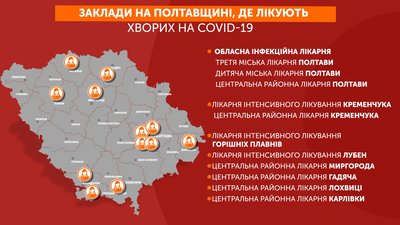 Лікарні, де є пацієнти хворі на COVID-19 Лікарні, де є пацієнти хворі на COVID-19