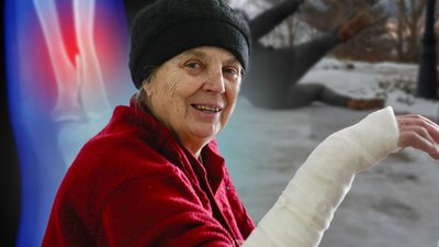 Зима у Чернігові, люди у травмпункті