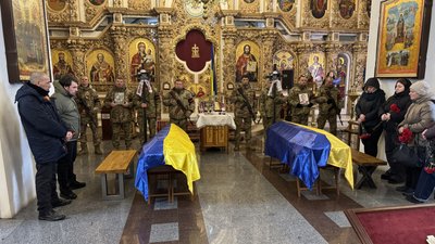 Прощання з воїнами Віталієм Сакалом та Богданом Лещенком