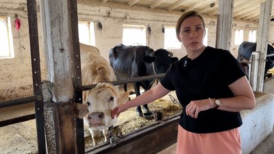 Фермерка Юлія Кульченко у прифронтовому фермерському господарстві Донецька область