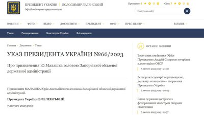 призначення Малашка указ президента
