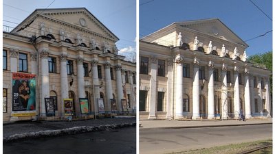 Театру в Дніпрі пропонують залишити фасад будівлі без афіш