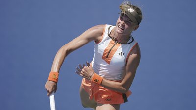 Даяна Ястремська під час матчу на US Open