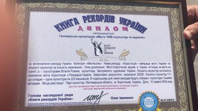 111 пам'ятників та скульптур: місто на Житомирщині увійшло до Книги рекордів України 111 пам'ятників та скульптур: місто на Житомирщині увійшло до Книги рекордів України