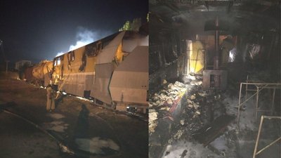 В Одеській області на залізниці спалахнула снігоприбиральна машина В Одеській області на залізниці спалахнула снігоприбиральна машина