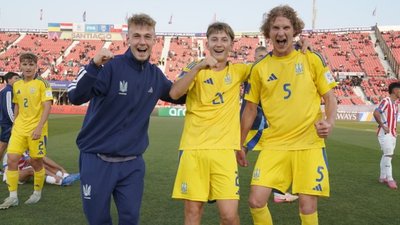 Збірна України U20 з футболу після перемоги в матчі проти Парагваю на ЧС-2025