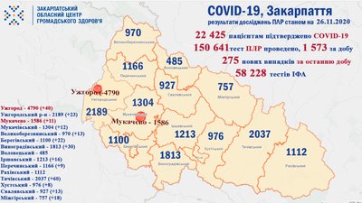 Ще 305 жителів Закарпатської області подолали COVID-19