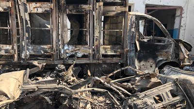 Автомобілі підприємства, що згоріли внаслідок пожежі