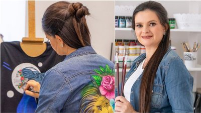 "Я хочу всіх навчити малювати". Кропивничанка розписує одяг "Я хочу всіх навчити малювати". Кропивничанка розписує одяг