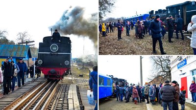 Щоб не закрили. У Гайвороні на Кіровоградщині організували поїздку паротяга вузькоколійкою Щоб не закрили. У Гайвороні на Кіровоградщині організували поїздку паротяга вузькоколійкою