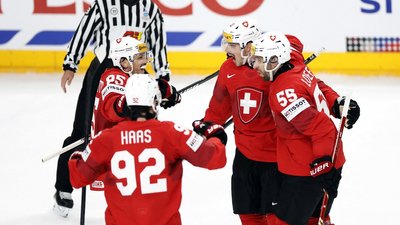Збірна Швейцарії святкує вихід у фінал ЧС-2024 з хокею в елітному дивзіоні.