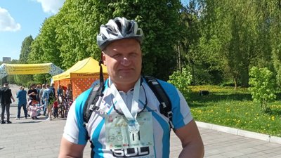 Учасник велопробігу Анатолій Береславський Учасник велопробігу Анатолій Береславський