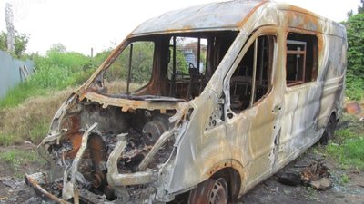 Автомобіль ЗСУ, який підпалили на Одещині