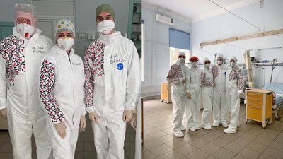 Львівські медики нанесли на захисні костюми елементи української вишивки