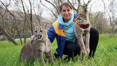 Тетяна разом із пумою Аміною та риссю Марисею