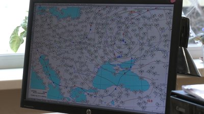 Карта в обласному гідрометеоцентрі Запоріжжя Карта в обласному гідрометеоцентрі Запоріжжя