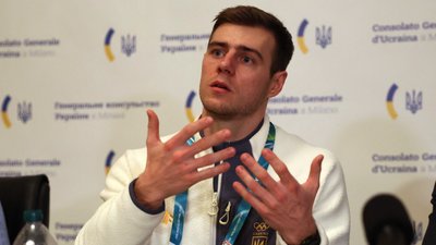 Гераскевич на спеціально зібраній пресконференції після дискваліфікації з Олімпіади-2026