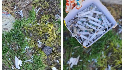 У Кропивницькому біля озера Копань зібрали дві коробки використаних шприців