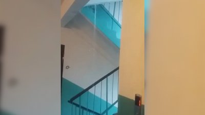 Дощ у під'їзді: через різке потепління залило сходи будинку на Рокосовського у Чернігові Дощ у під'їзді: через різке потепління залило сходи будинку на Рокосовського у Чернігові