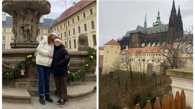 На фото Інга Кузнєцова з донькою в Празі На фото Інга Кузнєцова з донькою в Празі