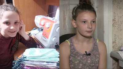 Дві школярки з різних куточків Харківщини шиють і роздають маски