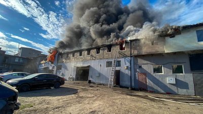 Пожежа в СТО в Голосіївському районі Києва 21 травня 2024 р