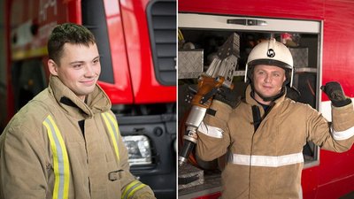 Рятувальники під час фотосесії на благодійний календар Рятувальники під час фотосесії на благодійний календар