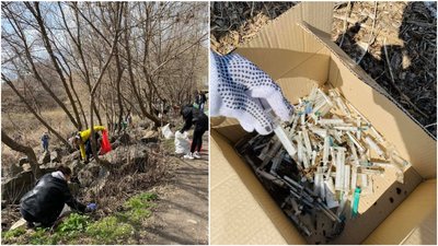 У Кропивницькому на набережній зібрали 4 мішки використаних шприців