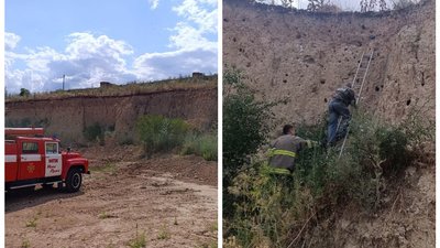 пожежні біля урвища