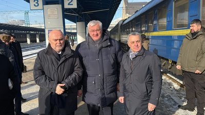 Глава ОБСЄ із генеральним секретарем організації та міністором закордонних справ України 
