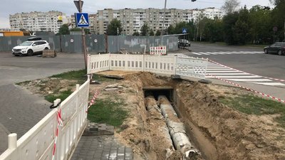 Ремонт тепломереж, перекриття дороги, Луцьктепло