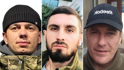 Загиблі військові Володимир Боднар, Ілля Кучурян, Ігор Саранчук