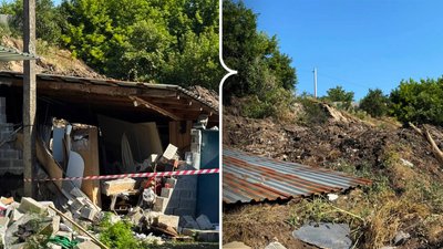 У Кропивницькому зсув ґрунту зруйнував приміщення підприємства та пошкодив авто