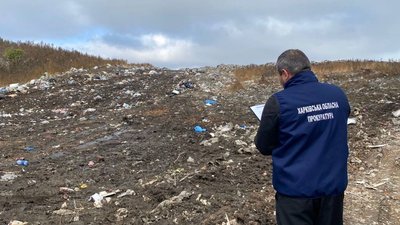 сміттєзвалище біля села Піски у Богодухівському районі