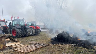 Польські фермери підпалили сіно Польські фермери підпалили сіно
