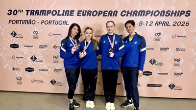 Спортсменки збірної України на Чемпіонаті Європи зі стрибків на батуті в Португалії