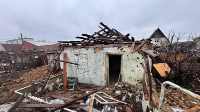 Руйнування у селі після обстрілів РФ, Херсонщина