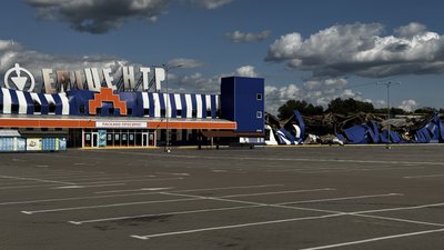 «Епіцентр» у 12-му мікрорайоні Сум після російської атаки