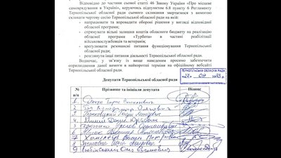 Документ Тернопільська облрада Документ Тернопільська облрада