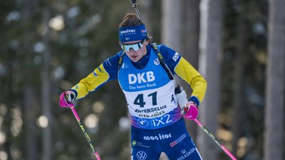 Лінн Перссон на чемпіонаті світу-2023 з біатлону в німецькому Обергофі.
