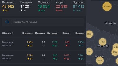 За добу на Вінничиині +22 випадки COVID-19