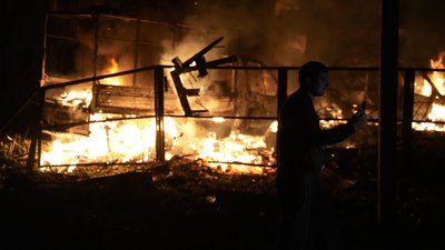 Індустріальний район Харкова, Пожежа після влучання