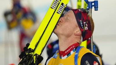 Норвезький біатлоніст Йоганнес Бьо на чемпіонаті світу 2024 року.
