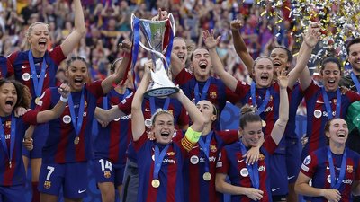 "Барселона" святкує другий поспіль титул жіночої Ліги чемпіонів з футболу, 25 травня 2024.