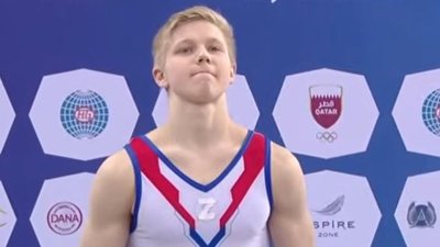 Російський гімнаст вийшов на змагання з буквою "Z", яка є символом вторгнення Росії в Україну