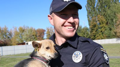 Вінницькі поліцейські зробили світлини з собаками, які знаходяться у притулку Вінницькі поліцейські зробили світлини з собаками, які знаходяться у притулку