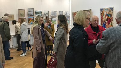 На відкритті виставки учасників конкурсу імені Олени Кульчицької На відкритті виставки учасників конкурсу імені Олени Кульчицької